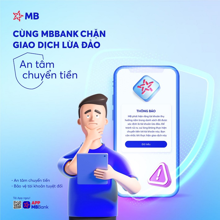 Ngân hàng MB thêm tính năng nhận diện thông tin tài khoản lừa đảo khi khách hàng chuyển tiền