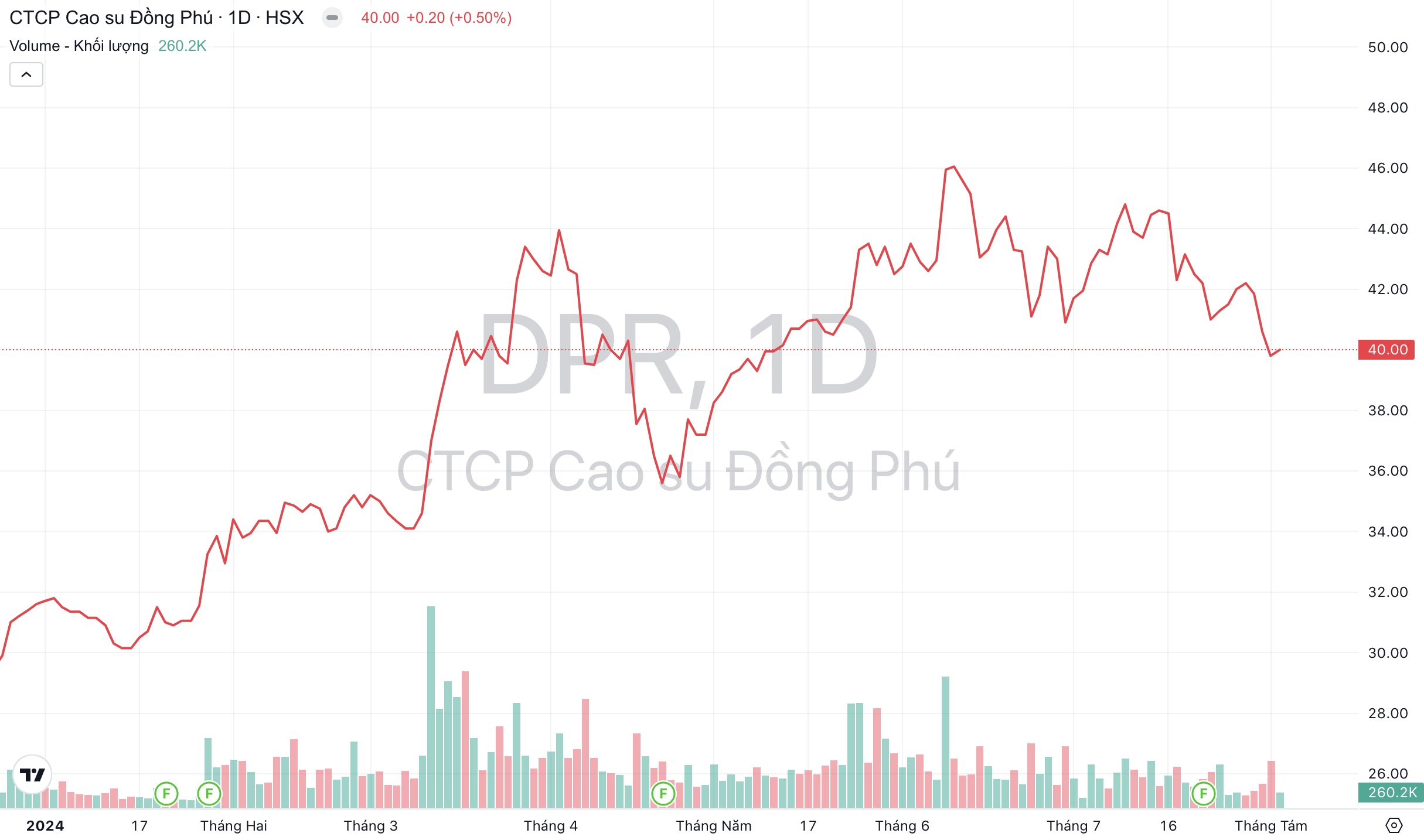 Giá cổ phiếu DPR Cao su Đồng Phú